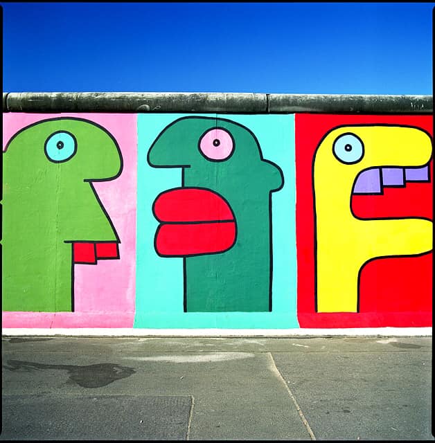 Thierry Noir, “Hommage To The Young Generation”, 1990, east side gallery, Berlin Wall